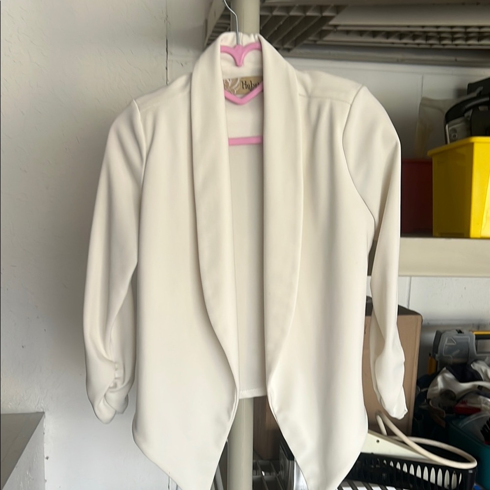 White Minimalist Blazer with Relaxed Fit